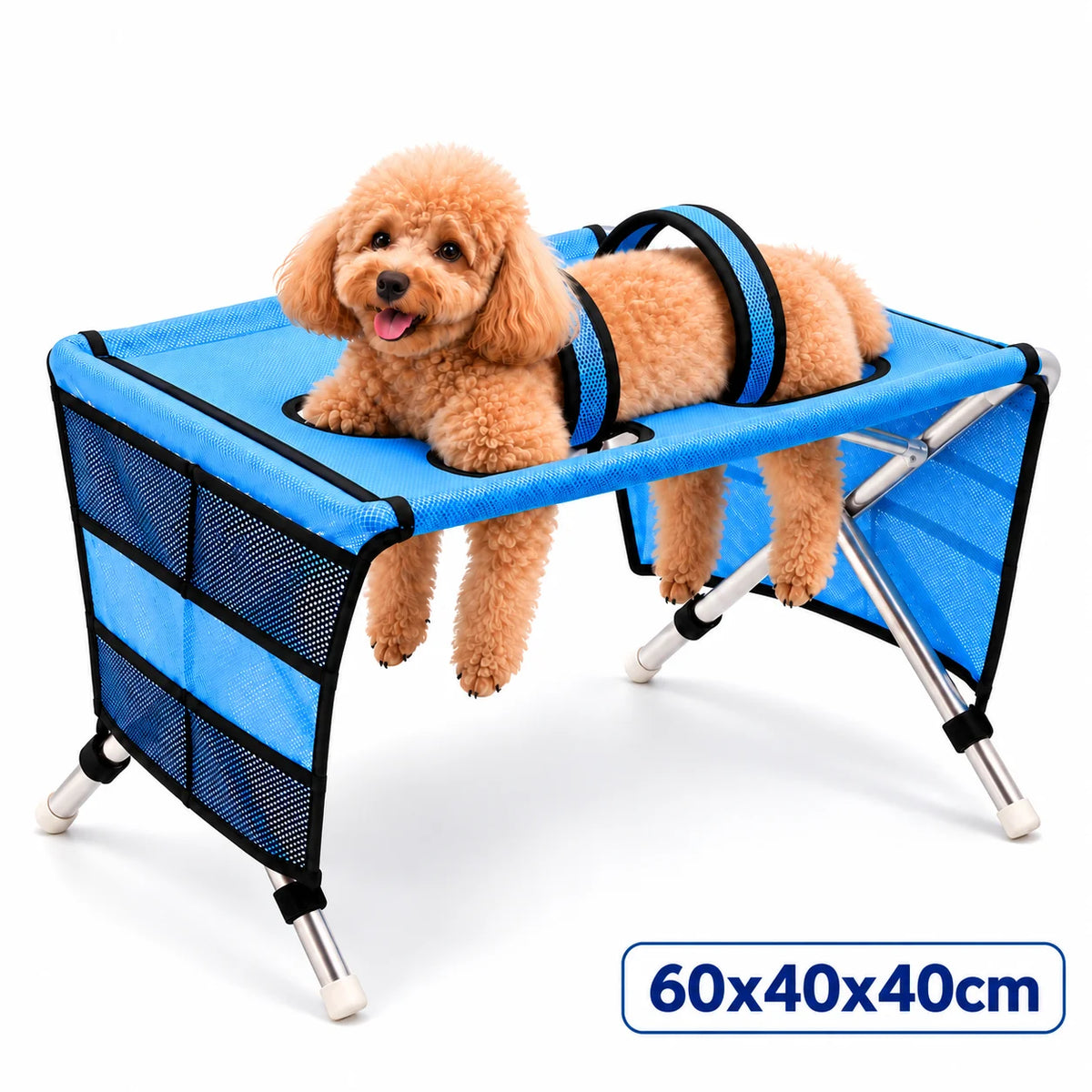 Pet Bathing Hammock Stand Foldable Dog Cat Grooming Drying Table Breathable Mesh Bath Helper for Small Pets