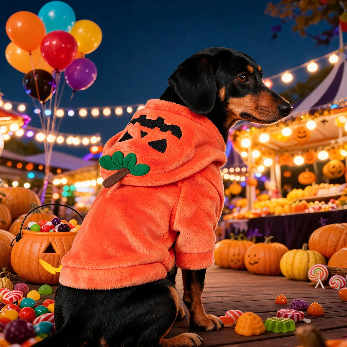 Halloween Pet Hoodie Fleece Dog Sweater Pumpkin Skeleton Cat Costume Warm Plush Coat for Small Medium Dogs Cats Puppy Winter
