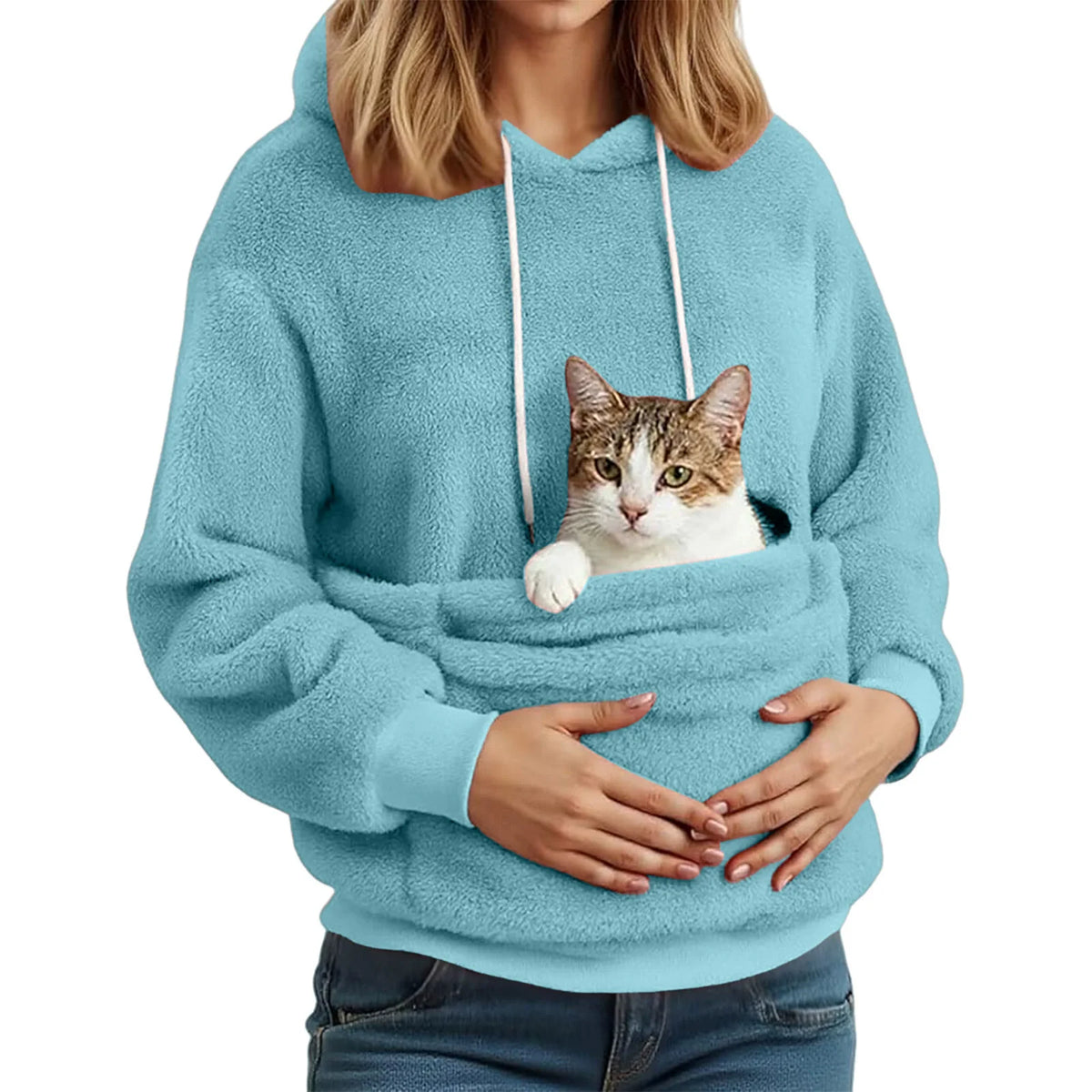 Pet Carrier Hoodie Cat Dog Bag Long Sleeve Fashion Women Hoodies Casual Fleece Pocket Hooded Autumn Winter Sweatshirt Pullovers